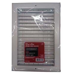 NIP 12 in. x 8 in. 1-Way Steel Adjustable Wall / Ceiling Register, White